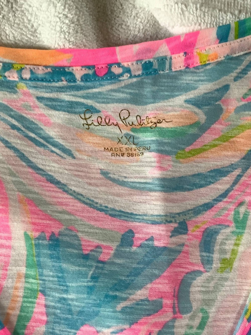 LILLY PULITZER Etta V-Neck Top Carnival Coral SZ XXL - Picture 9 of 12